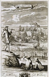 Watching a Sea Battle Through a Telescope, illustration from Book 1 Part 8 Chapter 18 of 